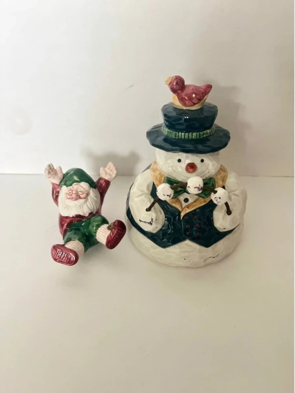 Fitz & Floyd Classics the Snowman and gnome Christmas Ceramic